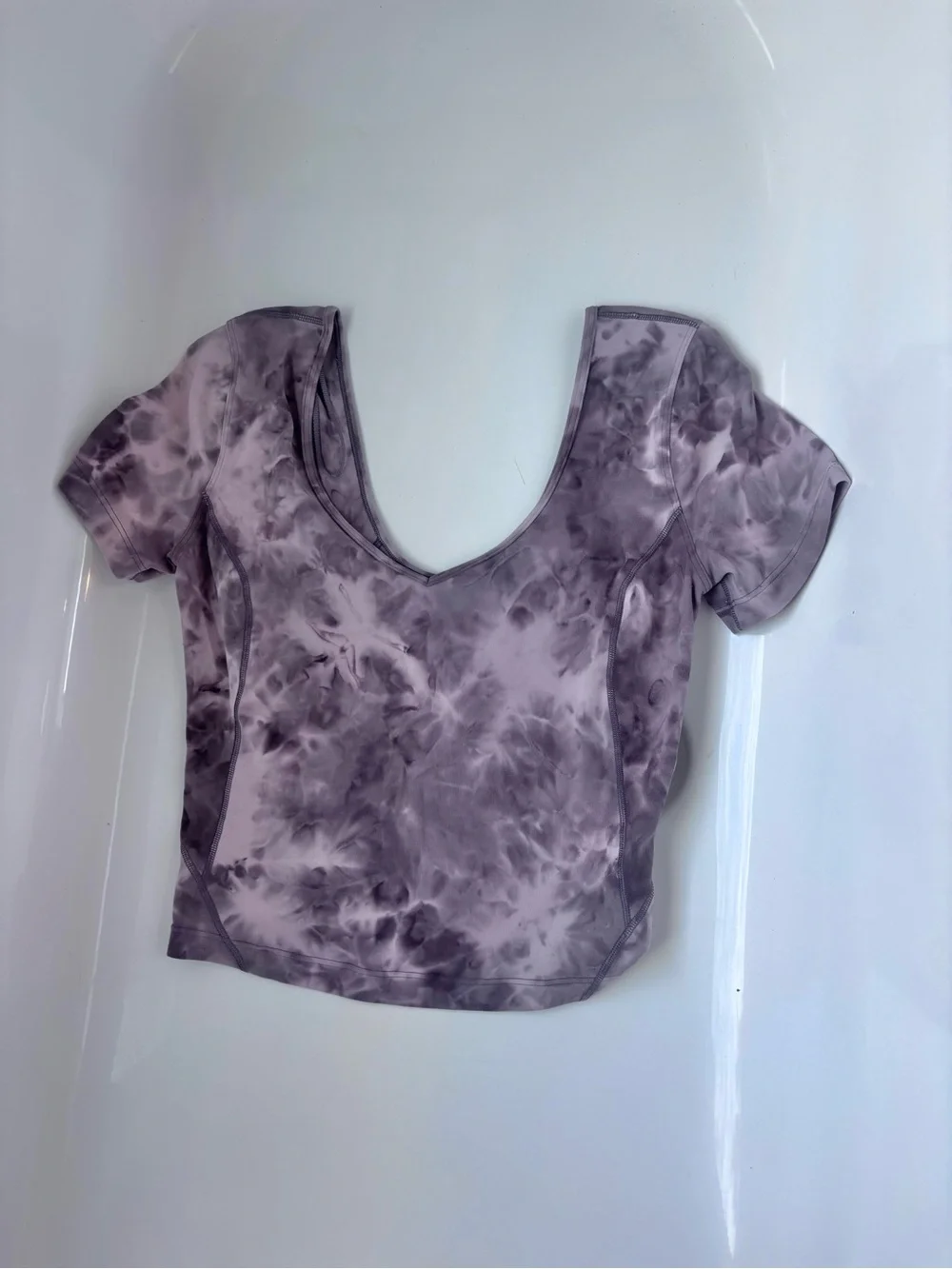 Lululemon Marble Scoop Neck Crop Top - Mauve